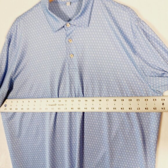 Peter Millar Summer Comfort, XL Mens Short Sleeve Polo, Blue, Skulls Print, Golf - Picture 9 of 16